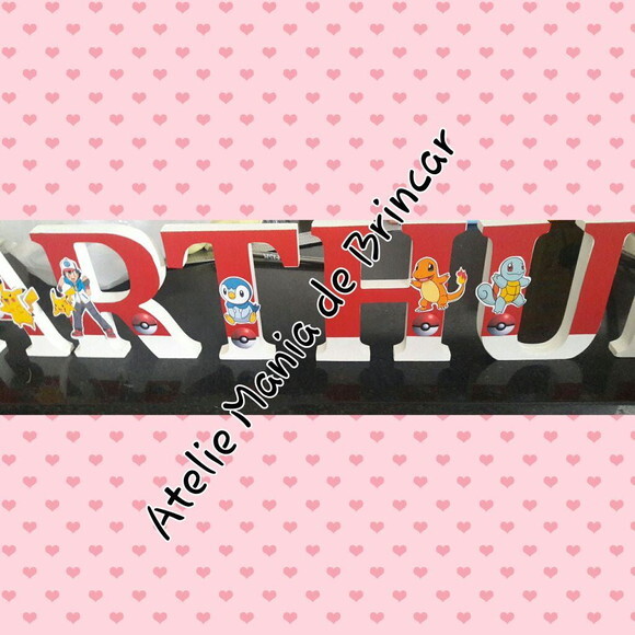 Letra em MDF personalizada Pokemon