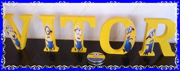 Letras em mdf personalizadas tema Minions / Meu Malvado Favo