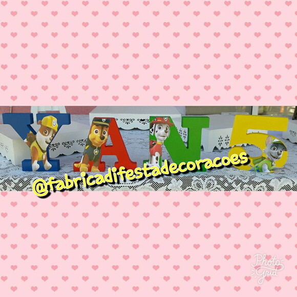 Letras em mdf personalizadas tema Patrulha Canina