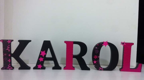 Letras em mdf personalizadas tema Pink e Preto / Paris