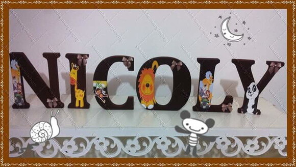 Letras em mdf personalizadas tema Safari