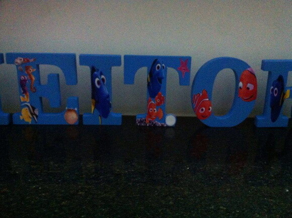 Letras em mdf personalizadas tema Procurando Nemo / Dori