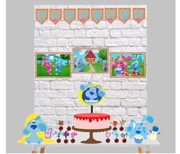 Pista de Blue Kit Festa Só Um Bolinho Aniversário