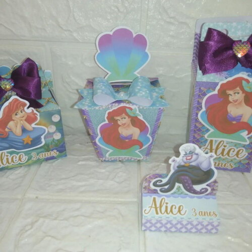 10 Caixas a Pequena Sereia Ariel Lembrancinha Aniversário