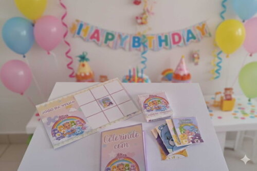 10 Lembrancinha Aniversário Ursinhos Carinhosos Kit Diversão