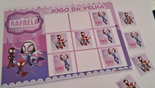 10 Lembrancinhas Aniversário Jogo da Velha Spidey Festa