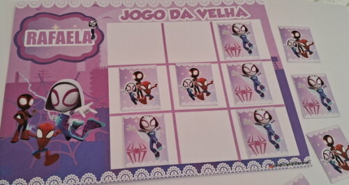 10 Lembrancinhas Aniversário Jogo da Velha Spidey Festa
