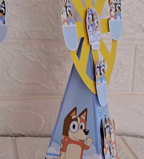 10 Lembrancinhas Bluey Aniversário Festa Caixinhas Cone