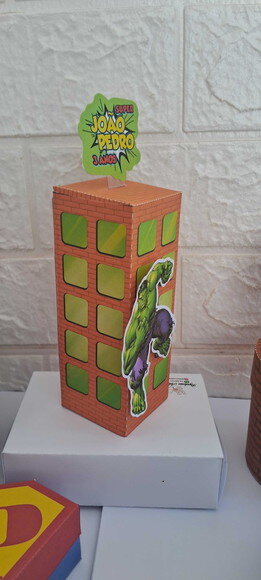 10 Lembrancinhas Caixa Hulk Aniversário Festa Personalizados