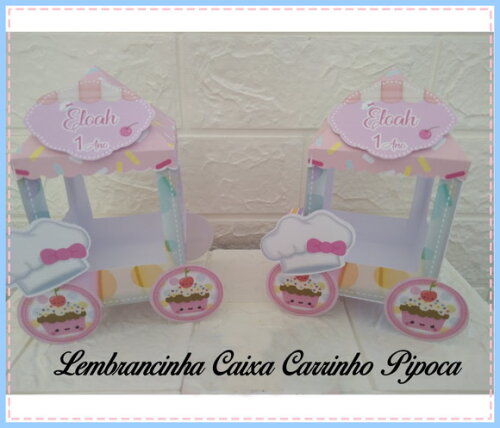 10 Lembrancinhas Confeitaria Doceria Carrinho Pipoca Caixa