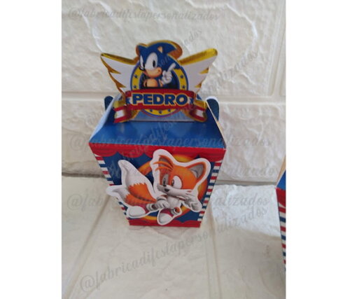 10 Lembrancinhas de Aniversário Sonic Caixinhas Festa