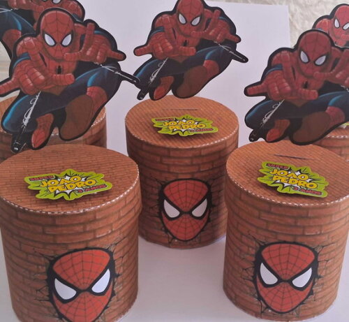 10 Lembrancinhas Homem Aranha Caixinhas Aniversário Festa