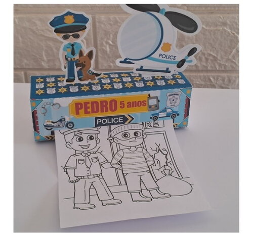 10 Lembrancinhas Revista Colorir Livrinho Policia Policial