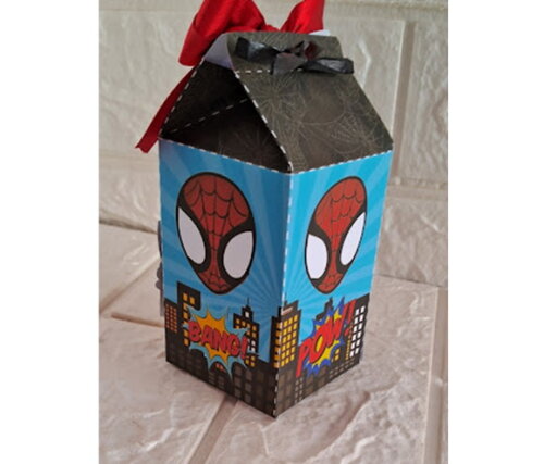 15 Caixa Milk Homem - Aranha 3d Lembrancinhas Festa