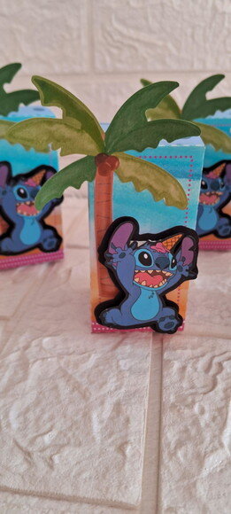 15 Caixas Cubo Stitch Lembrancinha de Aniversário Festa