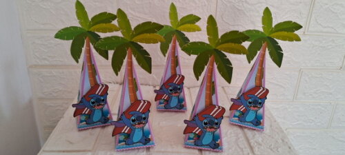 15 Caixas Piramide Stitch Lembrancinhas Aniversário Festa