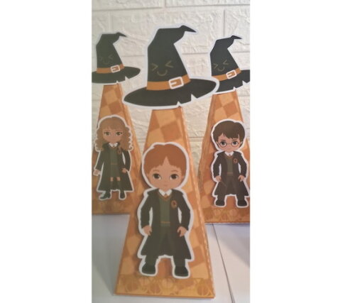 15 Lembrancinha Harry Potter Caixa Cone Aniversário Festa