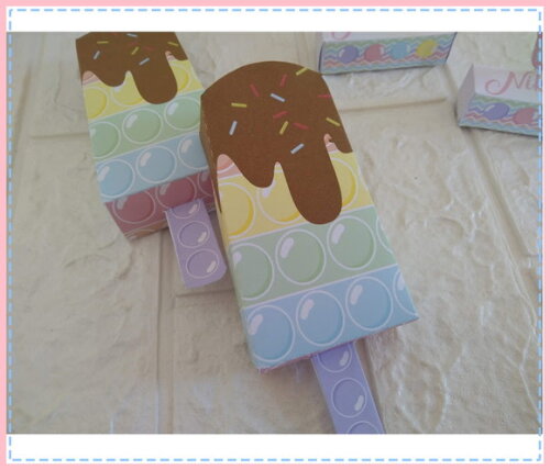 15 Lembrancinha Sorveteria Pop It Figet Toys Caixinhas Festa