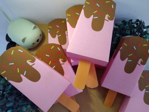 15 Lembrancinha Sorveteria Caixa Picolé Sorvete Aniversário