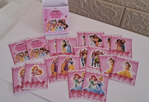 15 Lembrancinhas Aniversário Joguinho da Memória Princesas