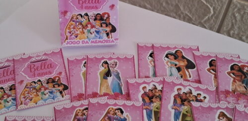 15 Lembrancinhas Aniversário Joguinho da Memória Princesas