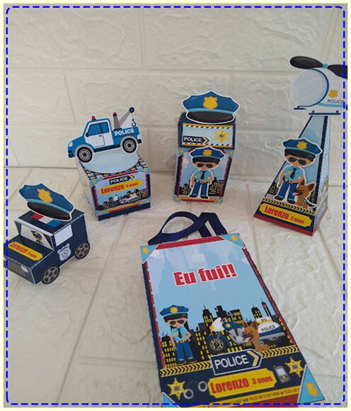 15 Lembrancinhas de Aniversário Policial Kit Festa Policia