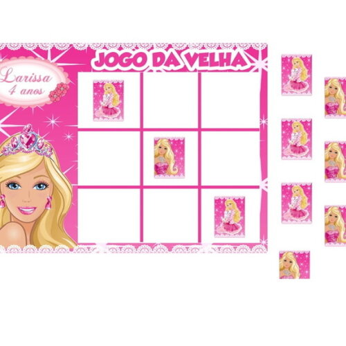 15 Lembrancinhas Jogo da Velha Barbie Aniversário Festa