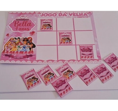 15 Lembrancinhas Jogo da Velha Princesas Aniversário Festa