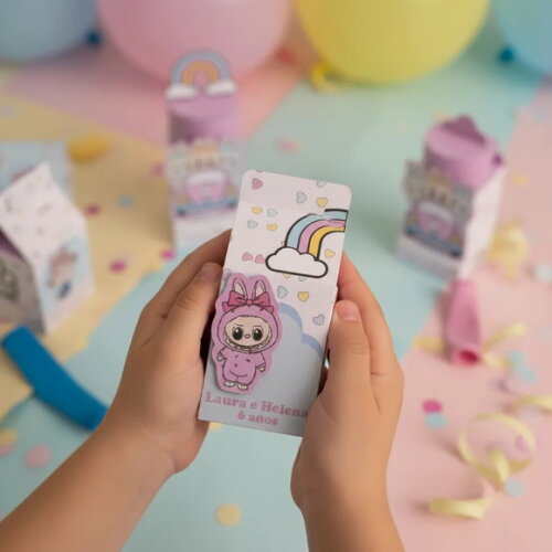 15 Lembrancinhas Labubu Personalizado Kit Festa Aniversário