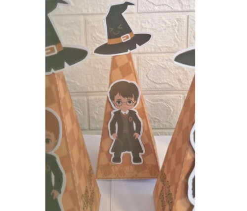 20 Lembrancinha Harry Potter Caixa Cone Aniversário Festa