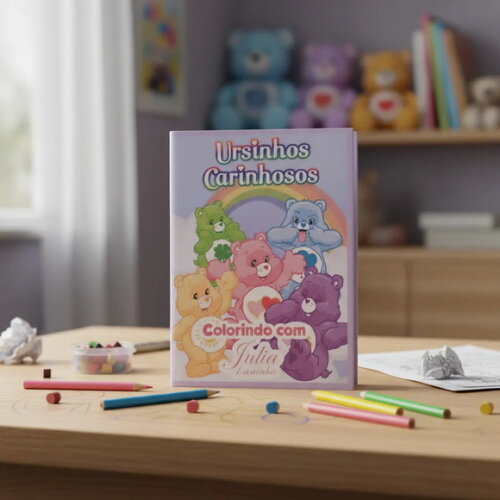 20 Lembrancinha Ursinhos Carinhosos Mini Livrinho de Colorir