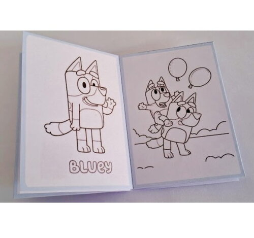 20 Lembrancinhas Bluey Aniversário Mini Livrinho de Colorir