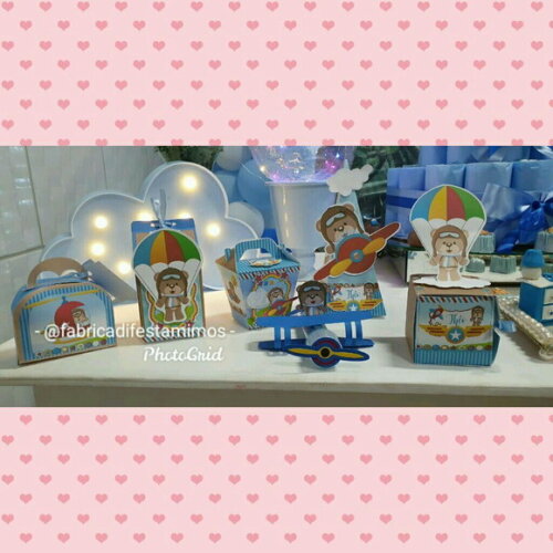 25 Caixas Ursinho Baloeiro Lembrancinhas Aniversário Festa