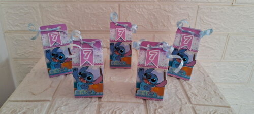 30 Caixas Milk Stitch Rosa Lembrancinhas de Aniversário