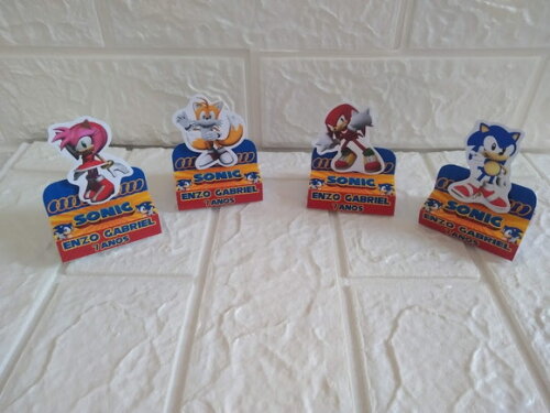 40 Caixas Porta Bis Sonic Lembrancinha Aniversário Festa