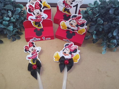 40 Lembrancinhas de Aniversário Minnie Porta Bis Duplo Festa