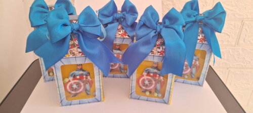 40 Lembrancinhas Heróis Aniversário Kit Festa Caixinhas Luxo