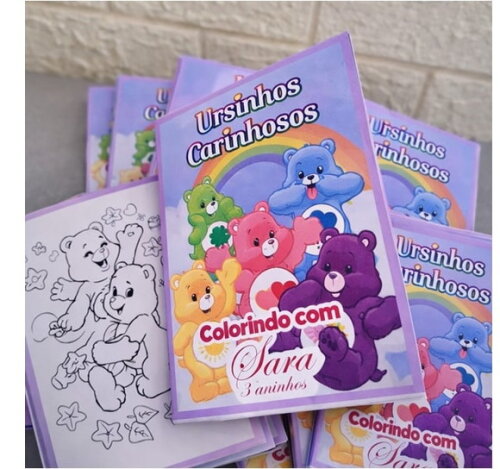 40 Lembrancinhas Ursinhos Carinhosos Mini Livrinho Festa