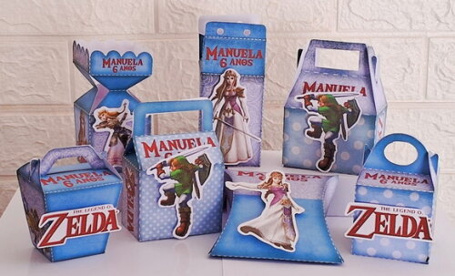 40 Lembrancinhas Zelda Aniversário Kit Festa Caixinhas Zelda