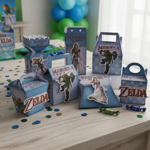 40 Lembrancinhas Zelda Aniversário Kit Festa Caixinhas Zelda