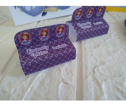 40 Porta Bis Lembrancinha Aniversario Princesa Sofia Caixas