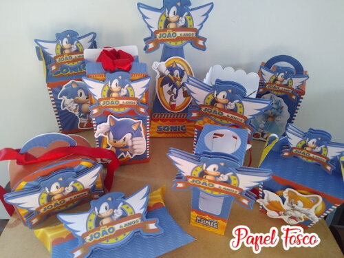 45 Lembrancinhas Aniversário Sonic Kit Festa Personalizados