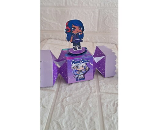 Caixa Bala Gacha Life Lembrancinha Personalizada