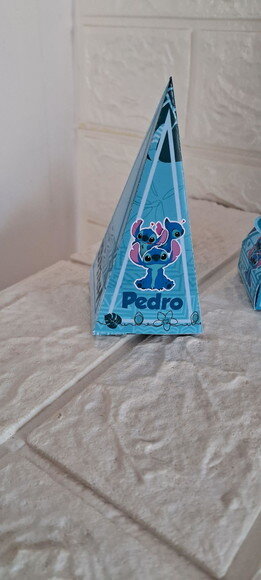 Caixa Cone Piramide Stitch Lembrancinha de Aniversário Festa
