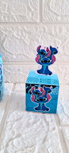 Caixa Cubo Stitch Lembrancinha de Aniversário Kit Festa