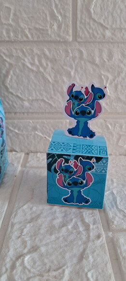 Caixa Cubo Stitch Lembrancinha de Aniversário Kit Festa
