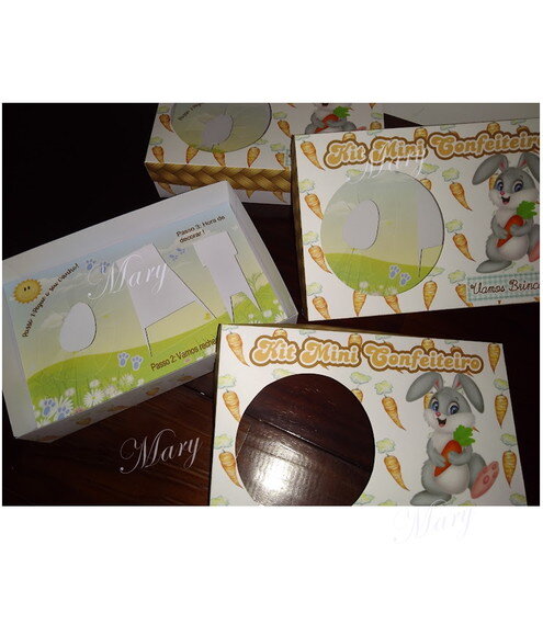 Caixa Kit Mini Confeiteiro Coelho Coelhinho Neutro