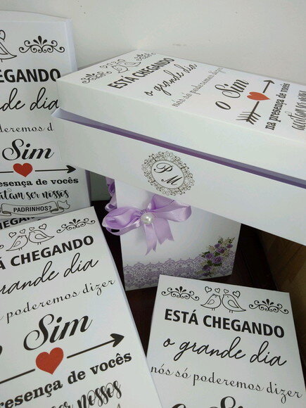 Convite Caixa Padrinhos Casamento Lembrancinha Casamentos