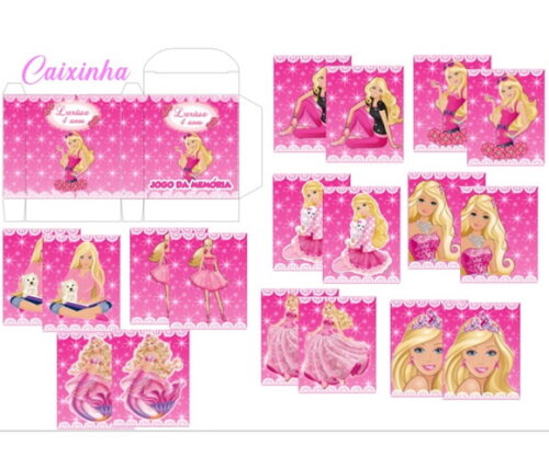 Jogo da Memória Lembrancinha Aniversário Festa Barbie 15 un