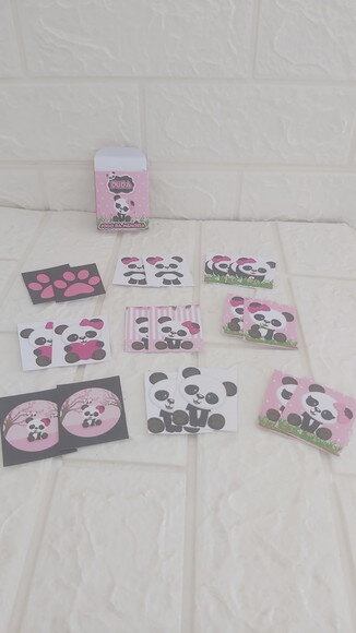 Jogo da Memória Panda Lembrancinha de Aniversário Ursinho